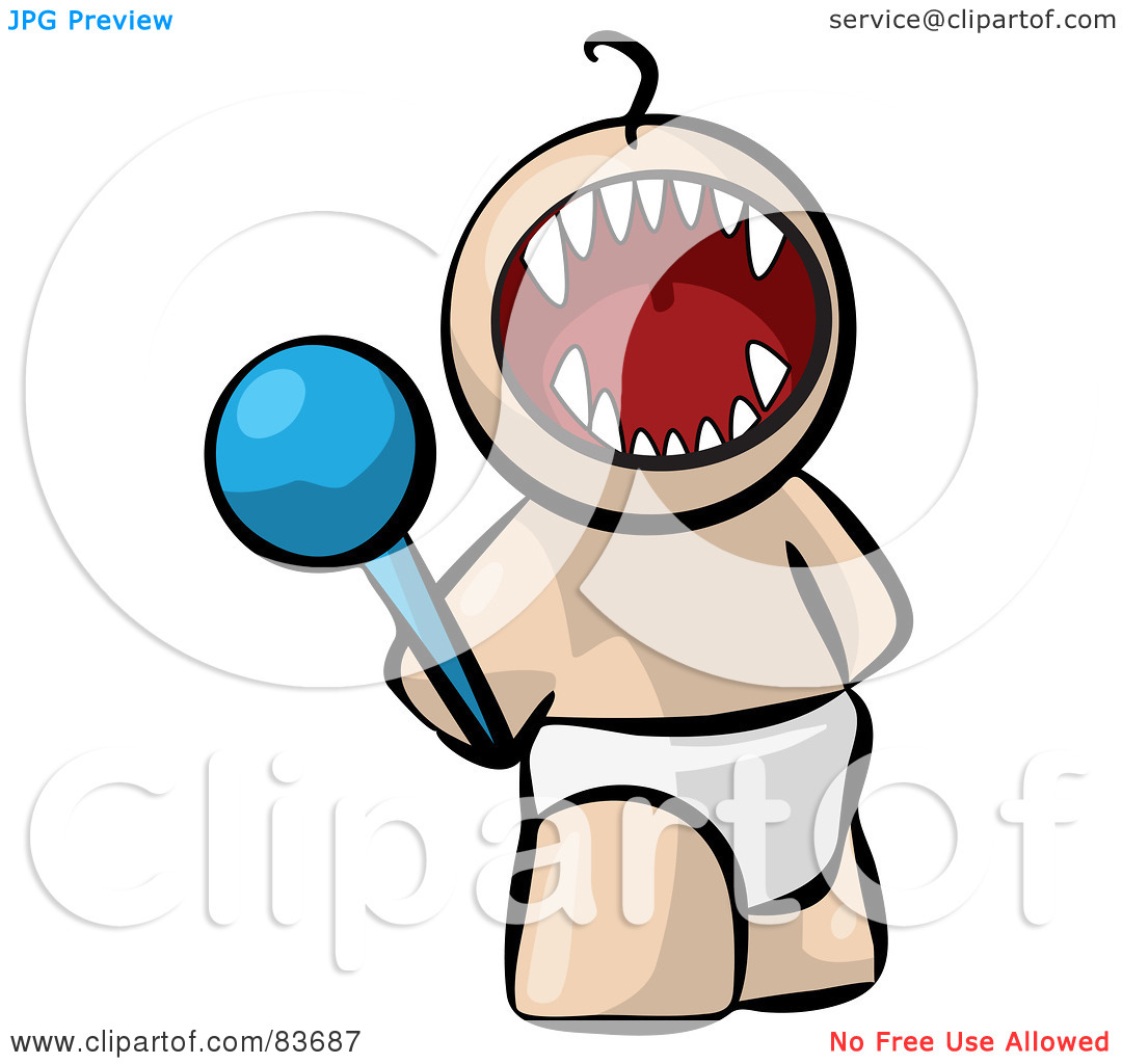 Free  Rf  Clipart Illustration Of A Screaming Bratty Human Factor Baby