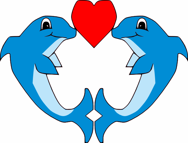 Kissing Dolphins Clip Art At Clker Com   Vector Clip Art Online