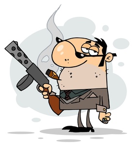 Mobster Clipart Image   Cartoon Of A Tough Guy Mobster Holding A