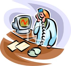 Nurse On The Phone   Royalty Free Clipart Picture