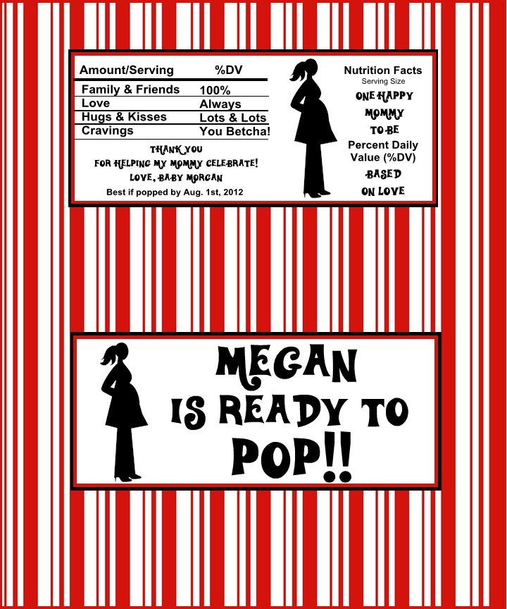 Personalized Baby Shower Mommy Is Ready To Pop Popcorn Wrappers   Ebay