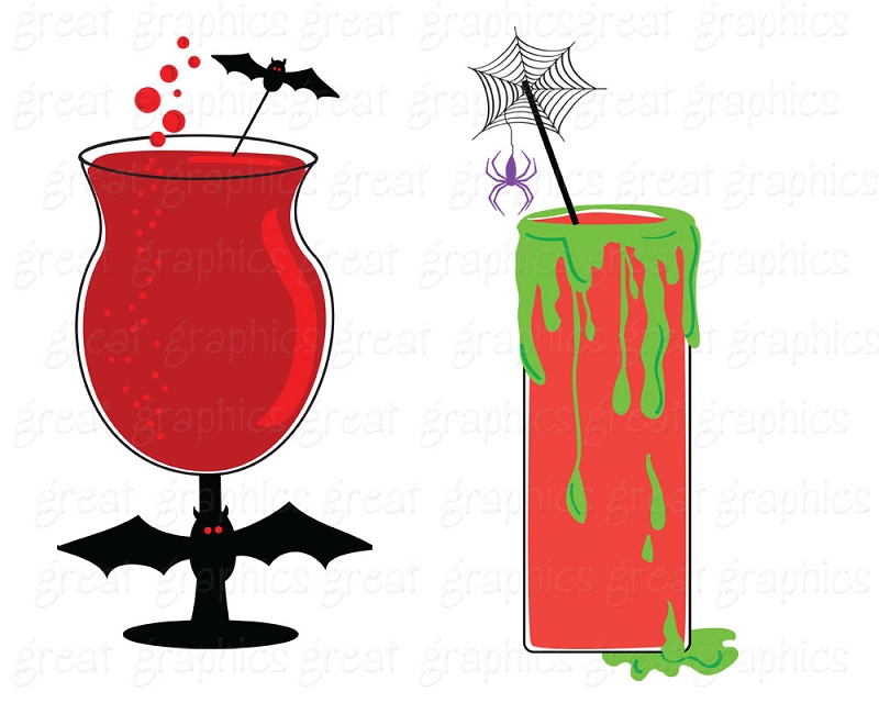 Printable Spooky Cocktail Halloween Clip Art