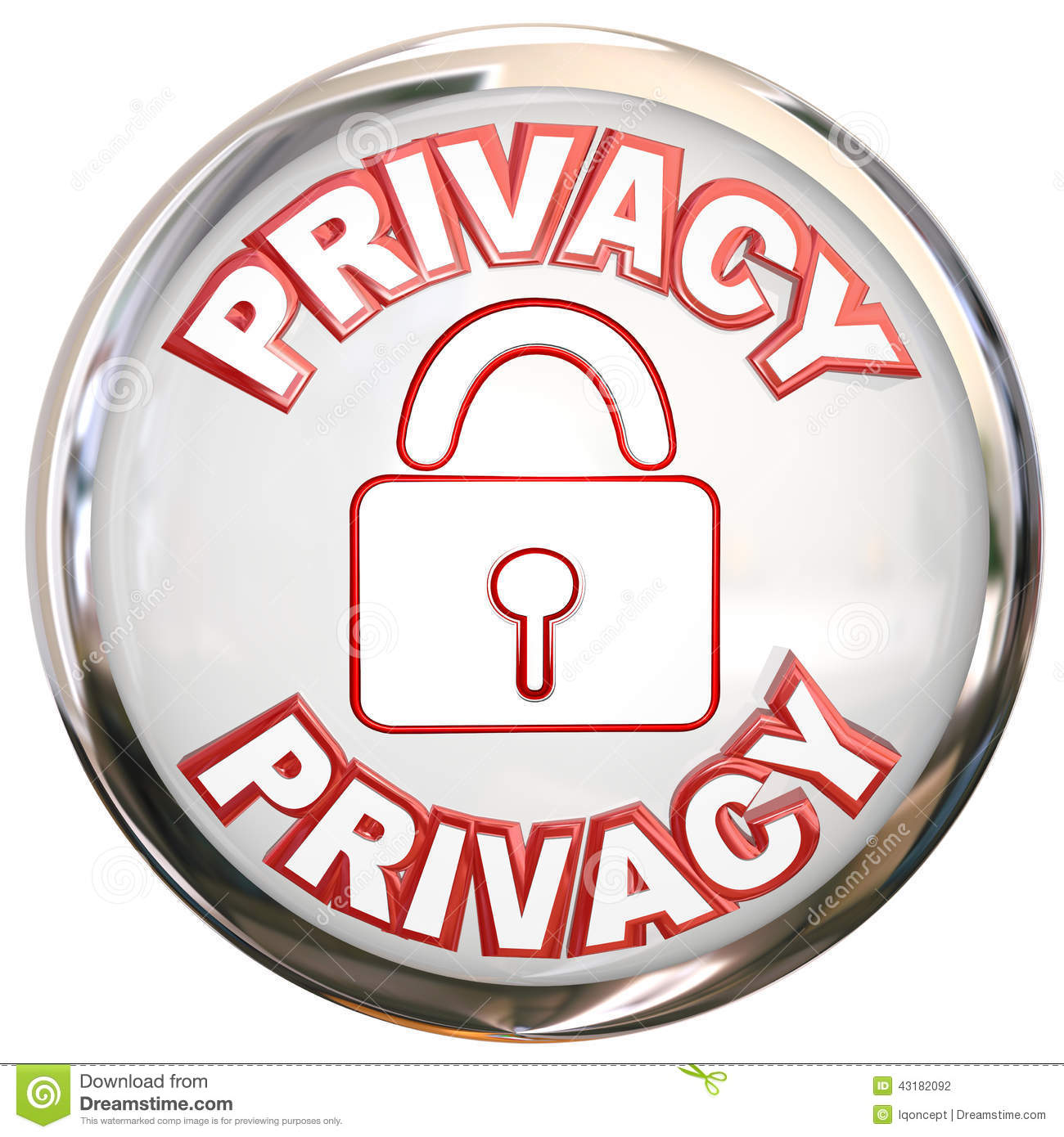 Privacy Round Icon Personal Information Lock Safety Stock Illustration