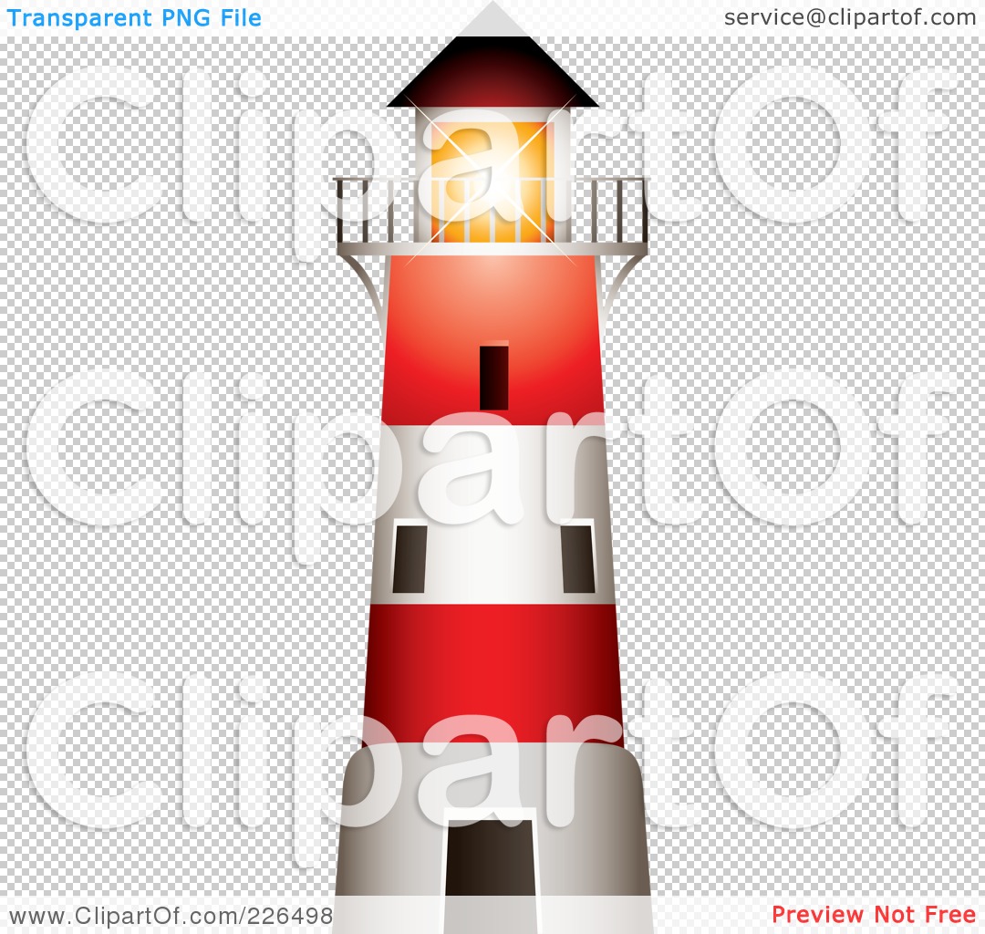 Royalty Free  Rf  Clipart Illustration Of A Red And White Lighthouse