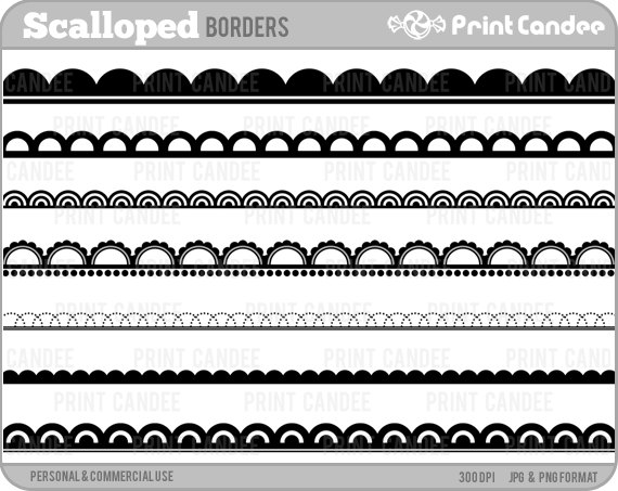 Scalloped Page   Frame Borders   Personal And Commercial Use Clip Art    