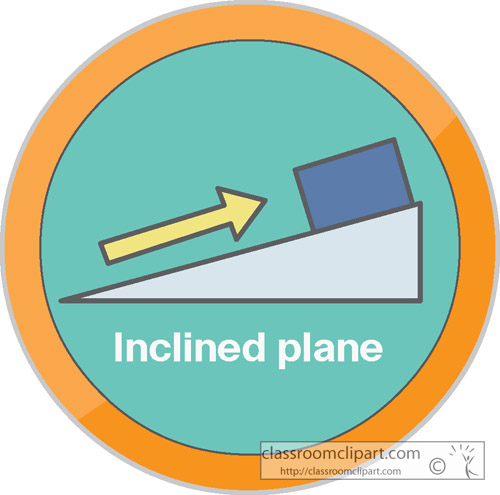 Science   Inclined Plane Simple Machine 2   Classroom Clipart