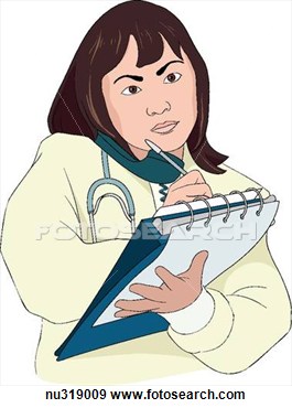 Stock Illustration Of Nurse On Telephone Making Notes Into Chart
