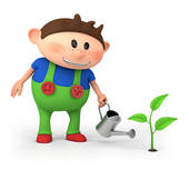 Watering Seeds Clipart Boy Watering Sprout   Clipart