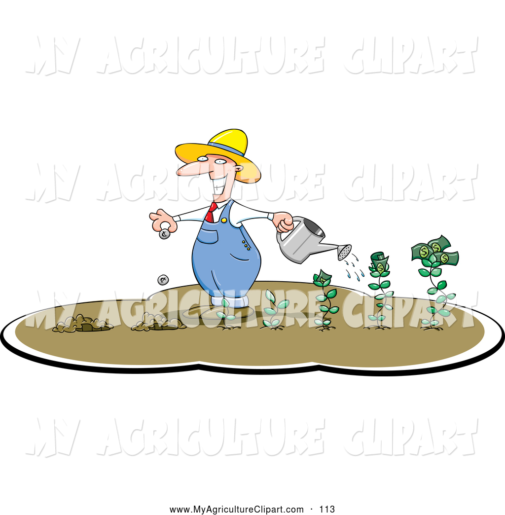Watering Seeds Clipart Watering His Plants And