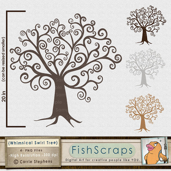 Whimsical Tree Clipart Family Tree Clip Art Wish Tree Silhouettes    