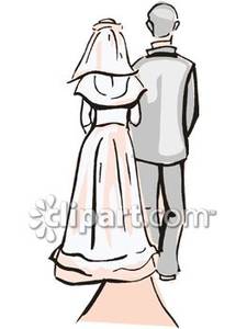     Bride And Father Walking Down The Isle   Royalty Free Clipart Picture