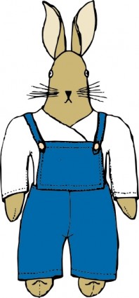 Bunny In Overalls Front View Free Vector 17137kb Clipart