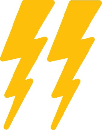 Clip Art Of Two Bolts Of Jagged Yellow Lightning 