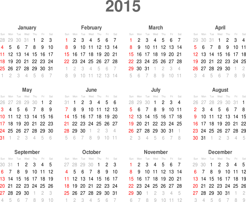 Clipart   Calendar 2015