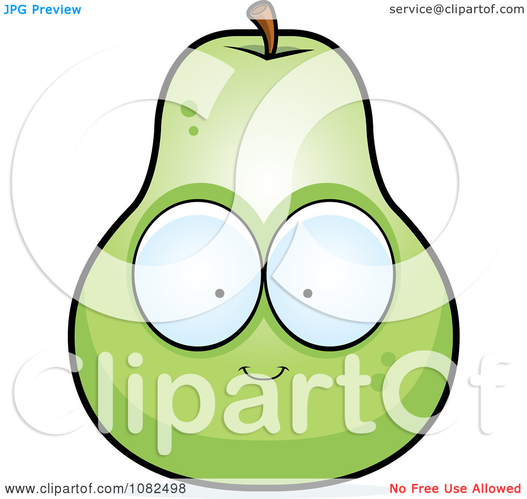Clipart Green Pear Character   Royalty Free Vector Illustration By