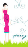 Elegant Spring Fashion Girl Stock Vectors Illustrations   Clipart