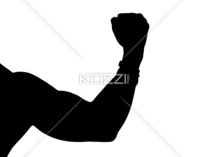 Flexing His Muscle Close Up Portrait Of A Man S Silhouette Flexing His