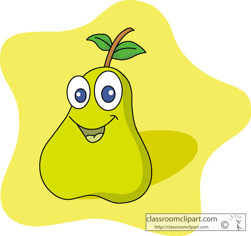 Fruits   Pear Character 04   Classroom Clipart