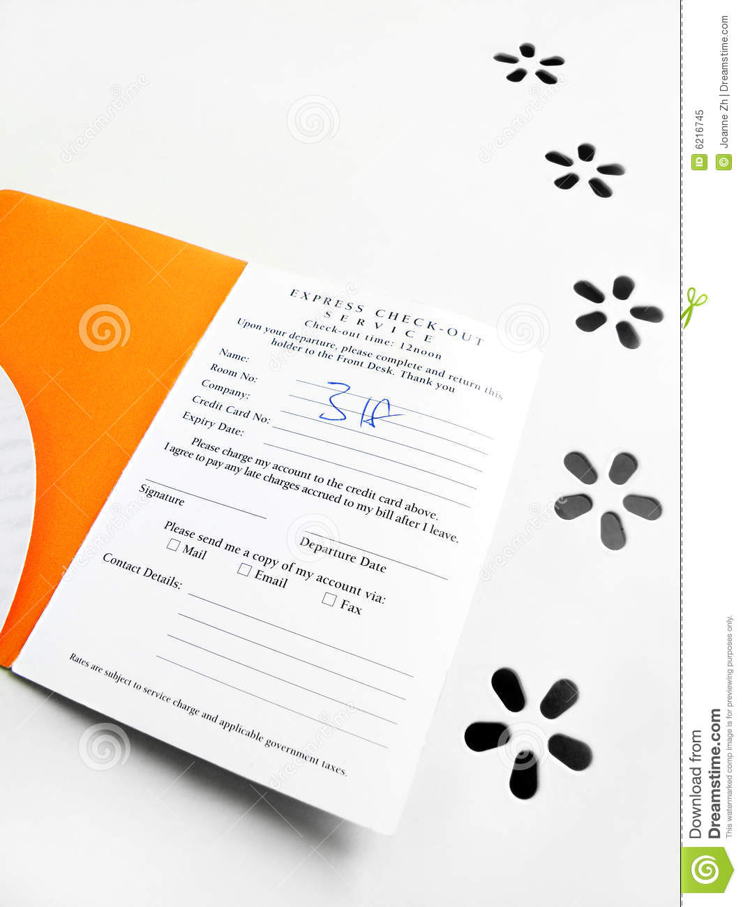 Hotel Check In Card Royalty Free Stock Photo   Image  6216745