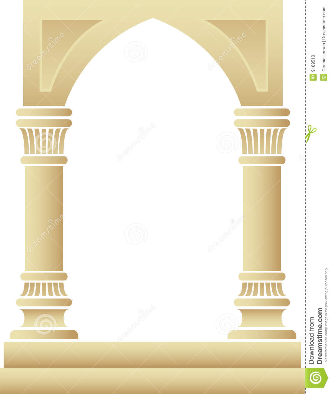 Illustration Of A Beige Stone Arch Supported By Columns   Suitable For