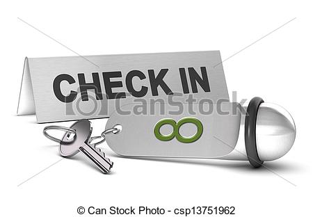 Key And Keyring Of An Hotel With The Number Height Check In Sign At    