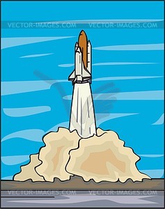 Launching Space Shuttle   Vector Clipart