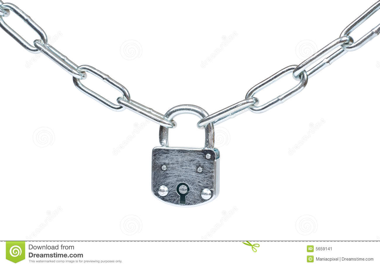 Lock And Chain Isolated Stock Image   Image  5659141