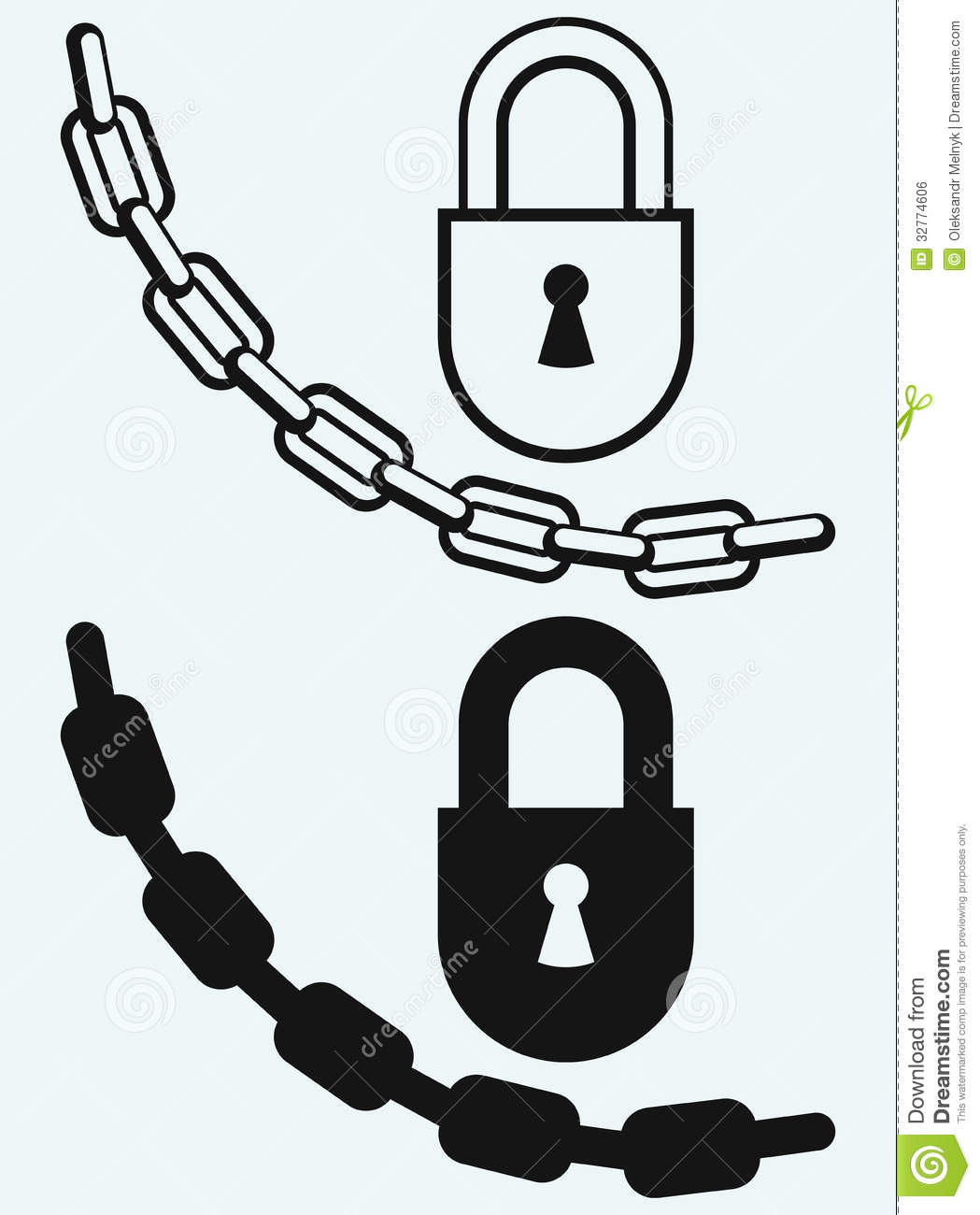 Old Lock Chain Isolated Blue Clipart   Free Clip Art Images