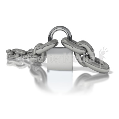 Pad Lock And Chains Presentation Clipart