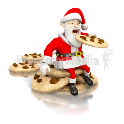 Santa Eating Cookies   Holiday Seasonal Events   Great Clipart For    