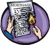 Someone Burning Their Mortgage Contract Clipart Image