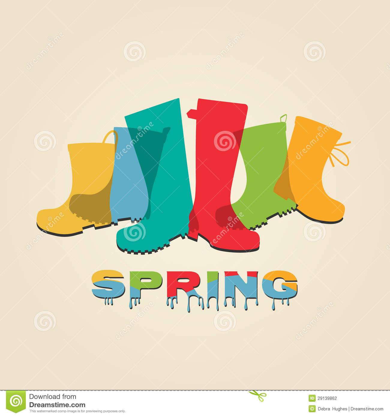 Spring Rain Clipart Fashion Spring Rain Boots