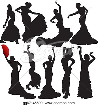 Stock Illustration   Flamenco Vector Silhouettes  Clipart Gg67143699