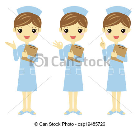 Stock Illustration   Nurses With Different Poses   Stock Illustration