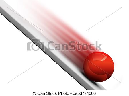 Stock Illustration Of Ball Rolling Downwards 3d   Red Ball Rolling
