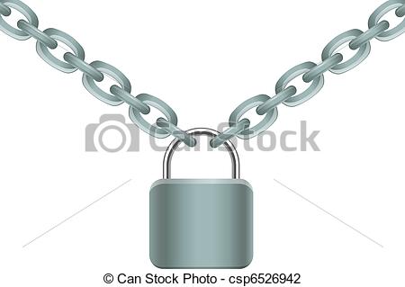 Vector   Vector Chain And Lock   Stock Illustration Royalty Free