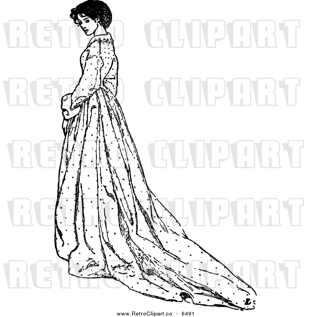 Woman In Dress Clipart Black And White Retro Black And White Woman