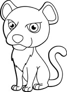 Baby Cougar Outline Clipart