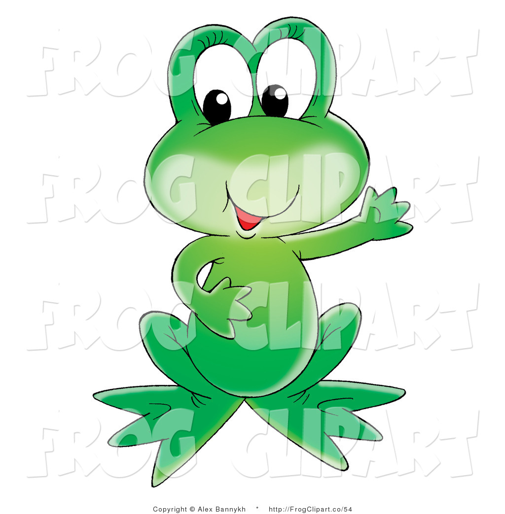 Clip Art Adorable Green Toad Holding One Arm Out Alex Bannykh