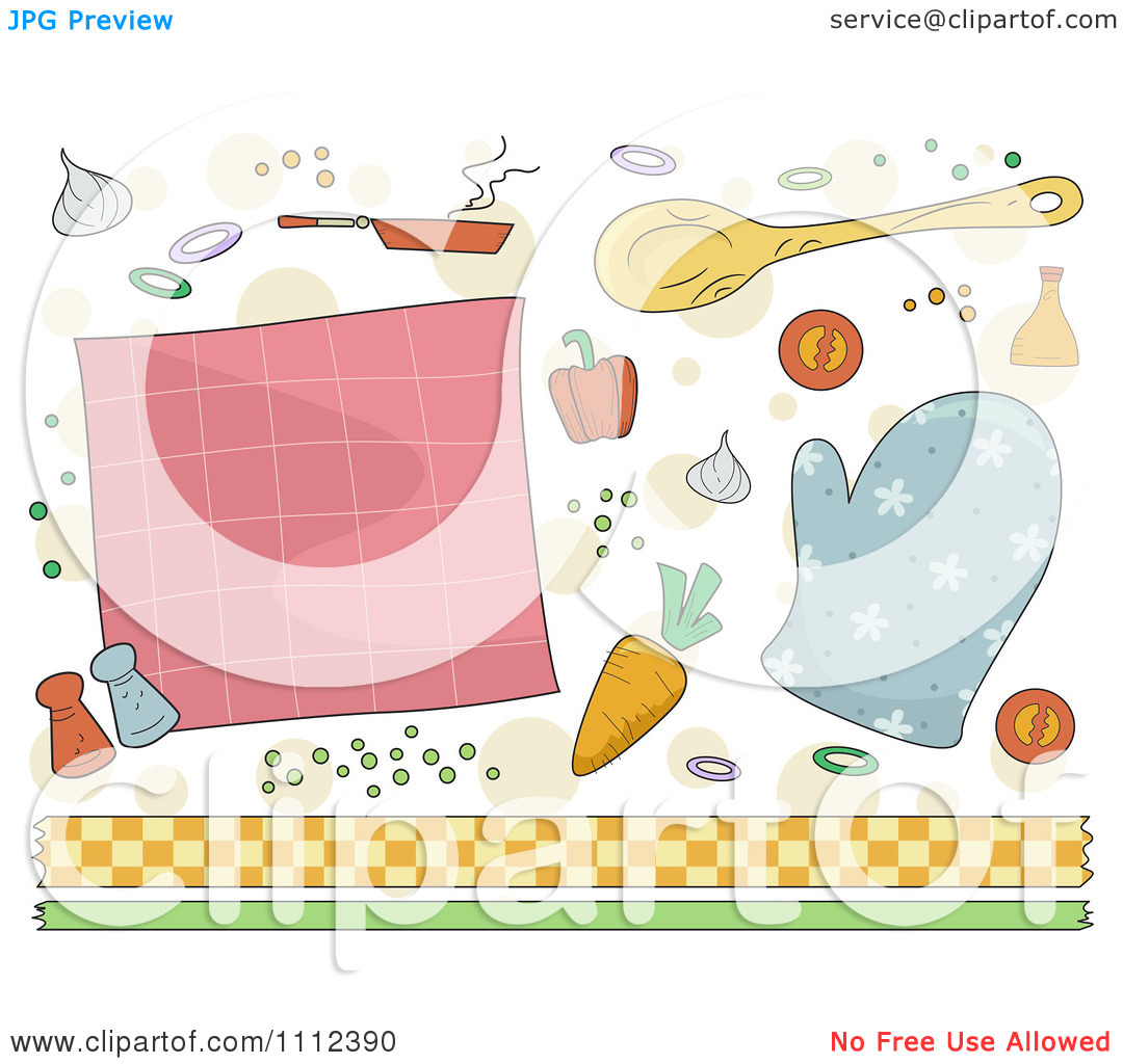 Clipart Cooking And Border Design Elements   Royalty Free Vector