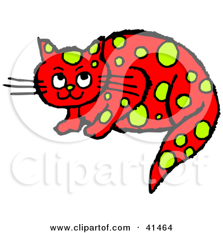 Clipart Illustration Of A Yellow Spotted Red Cat By Prawny  41464