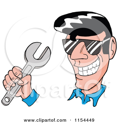 Clipart Retro Rockabilly Greaser From Behind   Royalty Free Vector