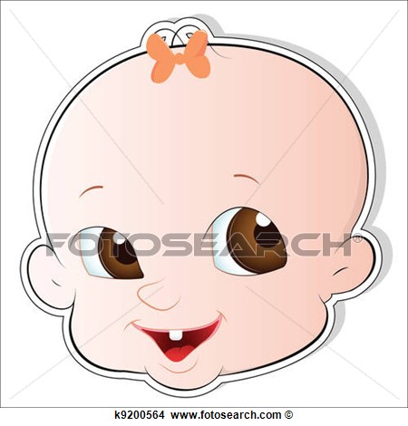 Cute Design Art Of Cute Baby Face Vector Illustration