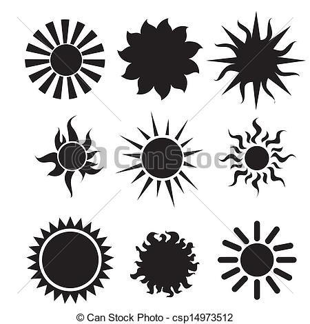   Different Sun Silhouette On White    Csp14973512   Search Clipart    