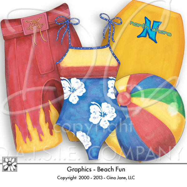 Digital Clipart   Beach Fun   Luau Party Graphics
