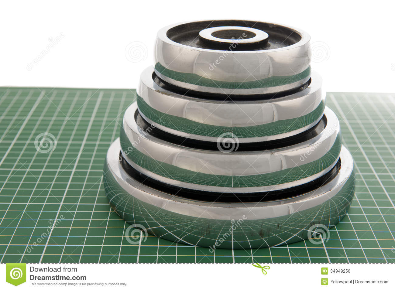 Dumb Bell Weights On Green Floor Royalty Free Stock Image   Image    