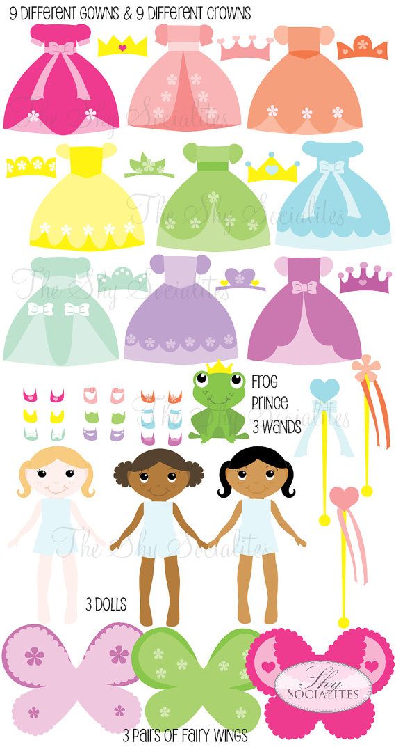 Fairy Princess Clipart Mix And Match Clipart Set Princess Clip Art