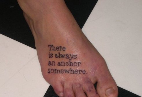 Foot Quote Tattoos Posted By Vijaya Lakshmi At