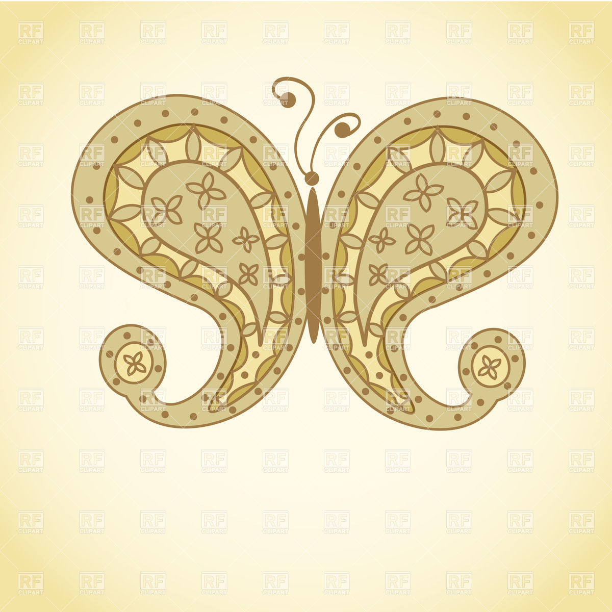 Paisley Butterfly 23044 Icons And Emblems Download Royalty Free