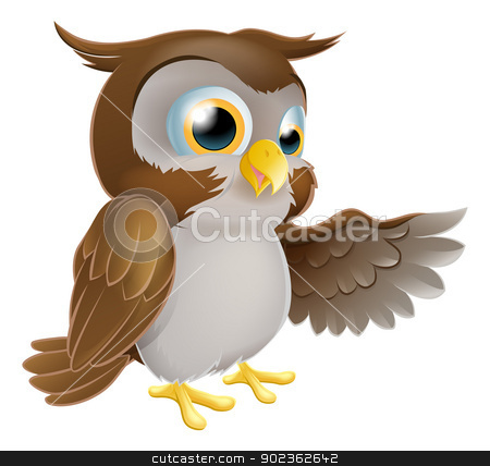 Pointing Owl Character Stock Vector Clipart An Illustration Of A Cute